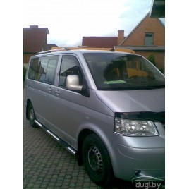 Боковые пороги (трубы) с площадками для Volkswagen Caravelle T5 